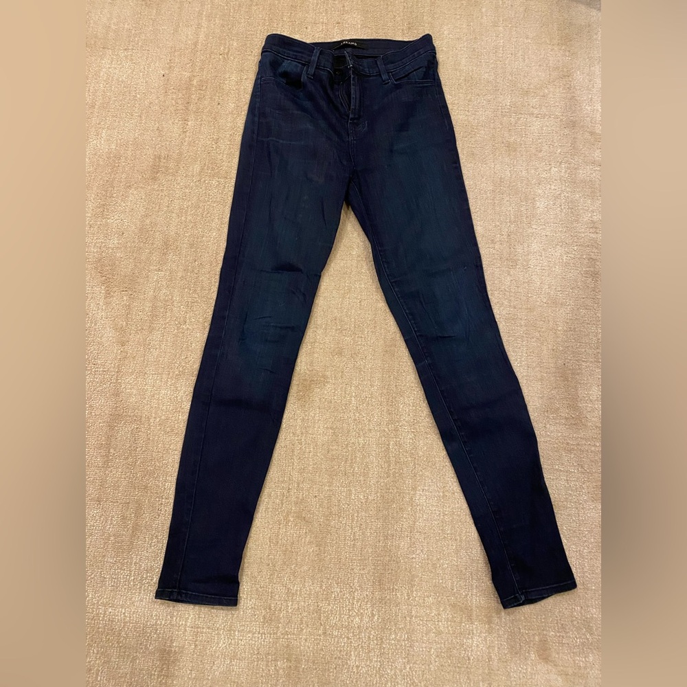 J Brand Maria High Rise Skinny Jeans in Darkness Wash - Size 28